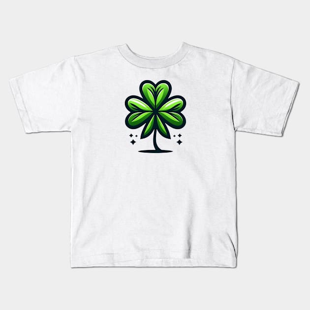 Lucky Clover: A Symbol of Fortune Kids T-Shirt by Teeeshirt